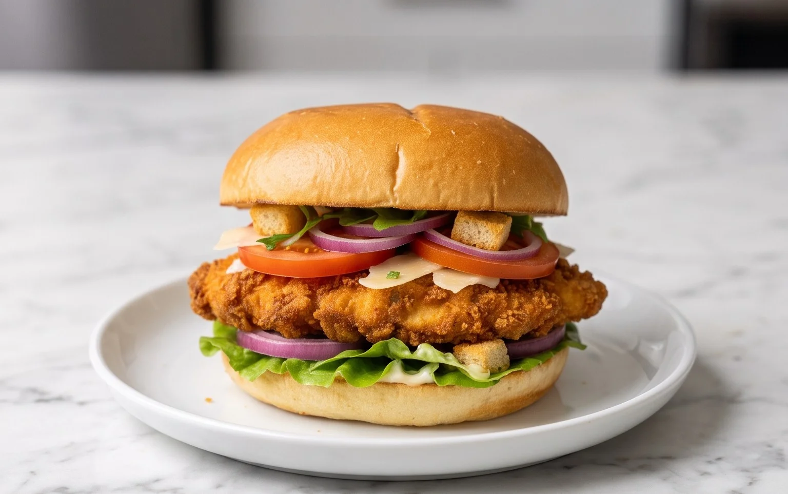 Crispy Chicken Caesar Sandwich- Out of This World Flavor
