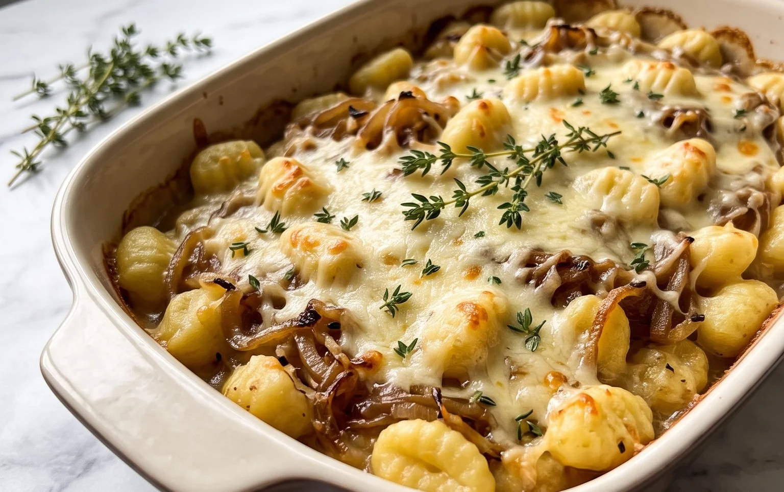 French Onion Gnocchi Baked Comfort Food